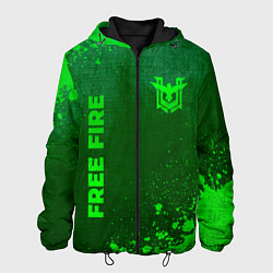 Куртка с капюшоном мужская Free Fire - green gradient вертикально, цвет: 3D-черный