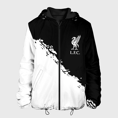 Мужская куртка Liverpool fc белые краски / 3D-Черный – фото 1