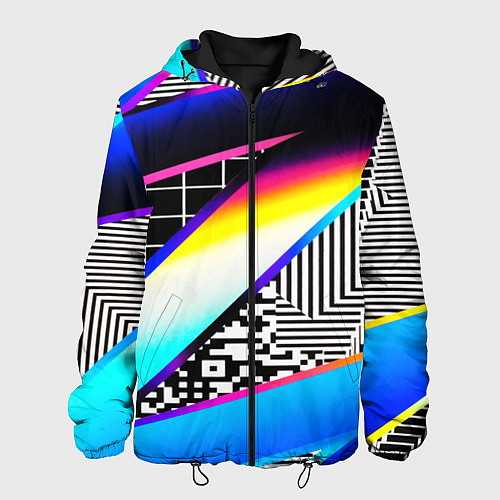 Мужская куртка Neon stripes geometry / 3D-Черный – фото 1