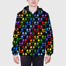 Куртка с капюшоном мужская Marshmello pattern neon, цвет: 3D-черный — фото 2