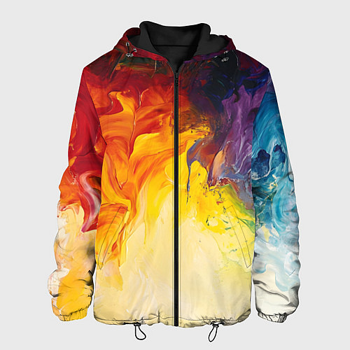 Мужская куртка Подтеки масляных красок / 3D-Черный – фото 1
