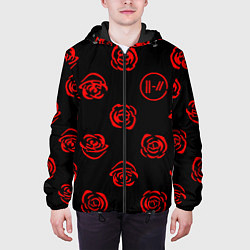 Куртка с капюшоном мужская Twenty one pilots rose pattern, цвет: 3D-черный — фото 2