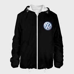 Куртка с капюшоном мужская Volkswagen logo auto, цвет: 3D-белый