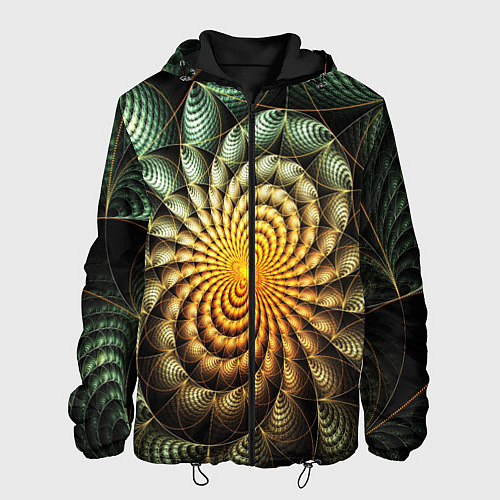 Мужская куртка Оптический узор фракталы / 3D-Черный – фото 1