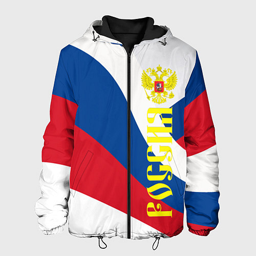 Мужская куртка Флаг России, паттерн / 3D-Черный – фото 1