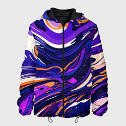 Куртка с капюшоном мужская Разноцветная абстракция разводов, цвет: 3D-черный
