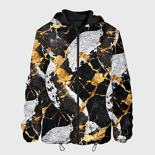 Мужская куртка Черно-белый змеиный паттерн / 3D-Черный – фото 1
