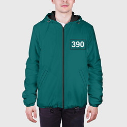 Куртка с капюшоном мужская Игрок 390 - Игра в кальмара, цвет: 3D-черный — фото 2