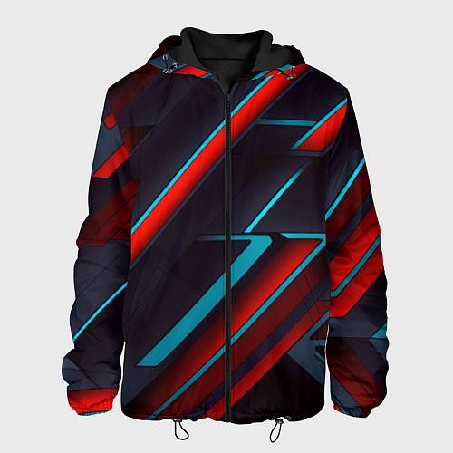 Мужская куртка Абстракция из линий / 3D-Черный – фото 1