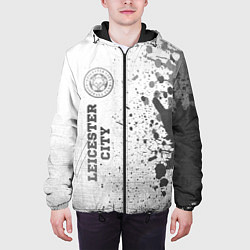 Куртка с капюшоном мужская Leicester City - white gradient по-вертикали, цвет: 3D-черный — фото 2