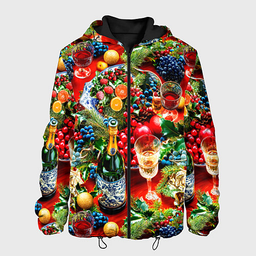 Мужская куртка Новогодние угощения / 3D-Черный – фото 1