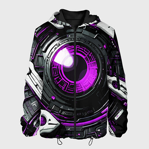 Мужская куртка Фиолетовая сфера киберпанк / 3D-Черный – фото 1
