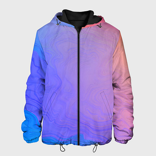 Мужская куртка Сине фиолетовый градиент / 3D-Черный – фото 1
