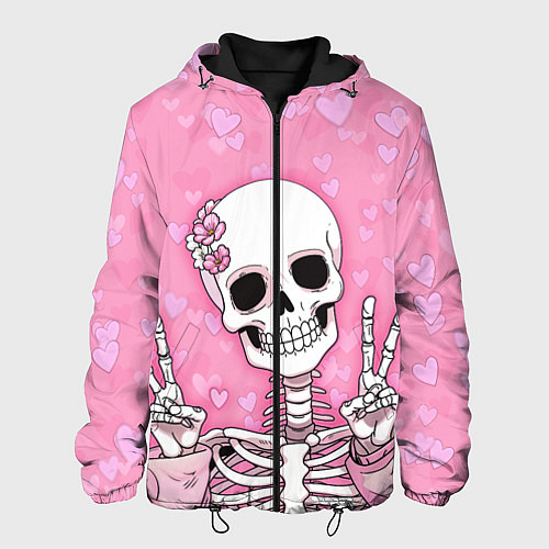 Мужская куртка Скелет-милашка / 3D-Черный – фото 1