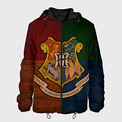 Куртка с капюшоном мужская Hogwarts emblem, цвет: 3D-черный