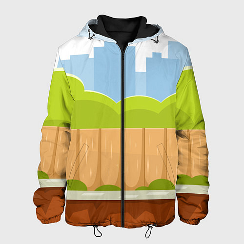 Мужская куртка Летний город / 3D-Черный – фото 1