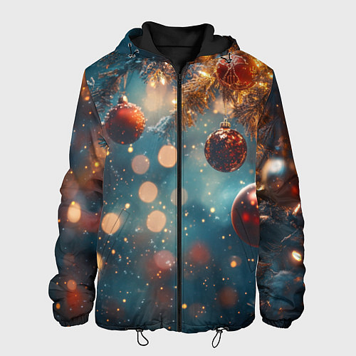 Мужская куртка Новый год боке стиль / 3D-Черный – фото 1