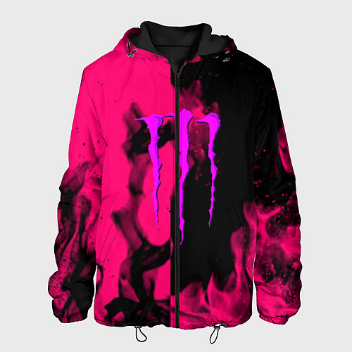 Мужская куртка Monster energy fire pink / 3D-Черный – фото 1