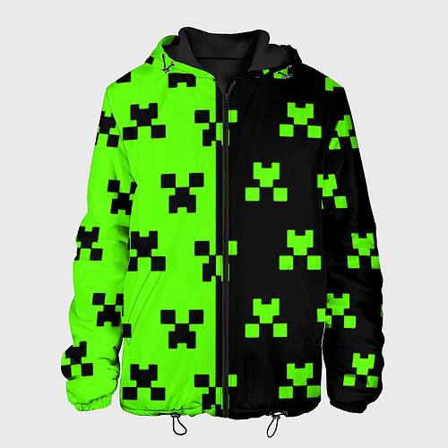 Мужская куртка Майкрафт стиль текстура / 3D-Черный – фото 1
