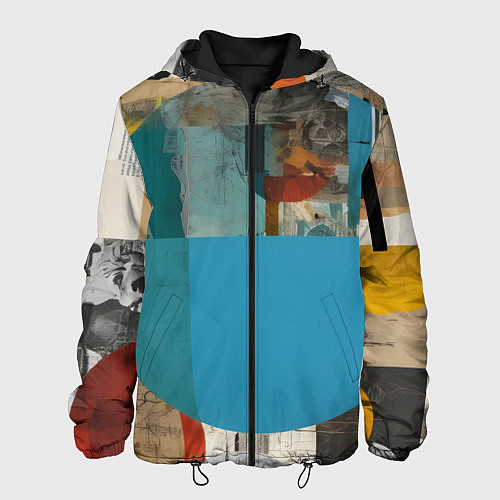 Мужская куртка Абстрактный ретро коллаж / 3D-Черный – фото 1
