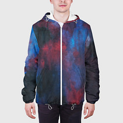 Куртка с капюшоном мужская Тай-дай космос, цвет: 3D-белый — фото 2