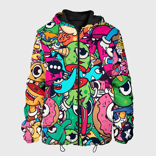 Мужская куртка Color doodle monsters / 3D-Черный – фото 1