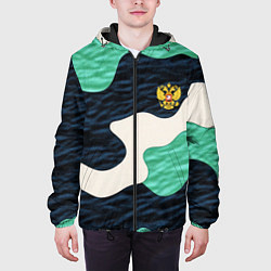 Куртка с капюшоном мужская Текстурный милитари камуфляж, цвет: 3D-черный — фото 2