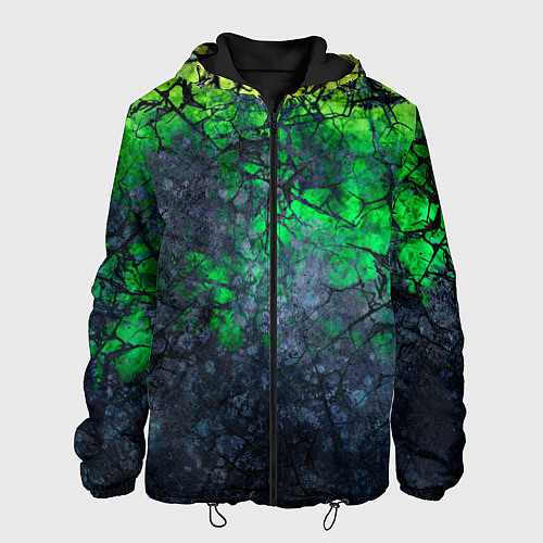 Мужская куртка Абстракция - acid web / 3D-Черный – фото 1