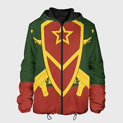 Куртка с капюшоном мужская Мотострелковые войска: герб со щитом, цвет: 3D-черный