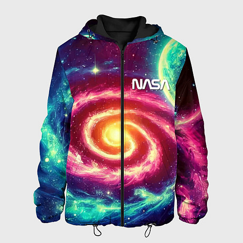 Мужская куртка Spiral galaxy - neon glow / 3D-Черный – фото 1