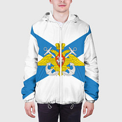 Куртка с капюшоном мужская Военно-морской флот: орёл, цвет: 3D-белый — фото 2