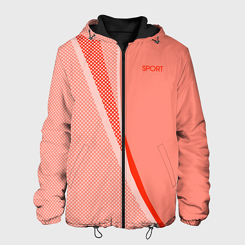 Мужская куртка Sport персиковый с полосой / 3D-Черный – фото 1