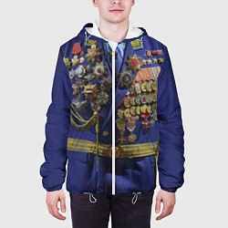 Куртка с капюшоном мужская Парадный китель генерала с медалями, цвет: 3D-белый — фото 2