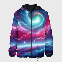 Мужская куртка Spiral neon galaxy - ai art fantasy