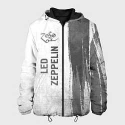 Куртка с капюшоном мужская Led Zeppelin - white gradient по-вертикали, цвет: 3D-черный
