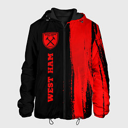 Куртка с капюшоном мужская West Ham - red gradient по-вертикали, цвет: 3D-черный