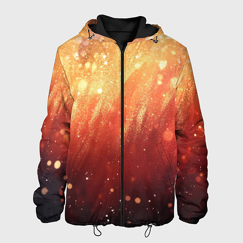 Мужская куртка Желто-красная текстура блестящая / 3D-Черный – фото 1