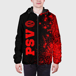Куртка с капюшоном мужская PSV - red gradient по-вертикали, цвет: 3D-черный — фото 2