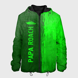 Куртка с капюшоном мужская Papa Roach - green gradient по-вертикали, цвет: 3D-черный