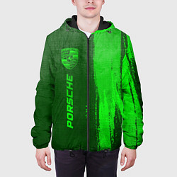 Куртка с капюшоном мужская Porsche - green gradient по-вертикали, цвет: 3D-черный — фото 2