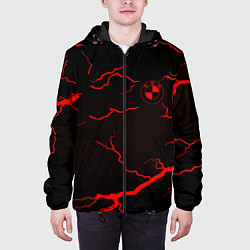 Куртка с капюшоном мужская BMW storm red color, цвет: 3D-черный — фото 2