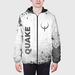Куртка с капюшоном мужская Quake - white gradient вертикально, цвет: 3D-черный — фото 2