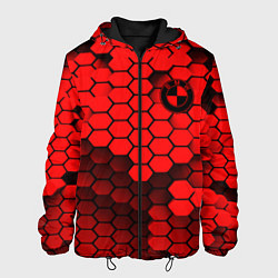 Куртка с капюшоном мужская BMW карбоновая абстракция, цвет: 3D-черный