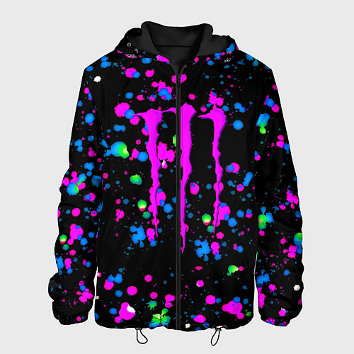 Мужская куртка Monster energy неоновые краски / 3D-Черный – фото 1