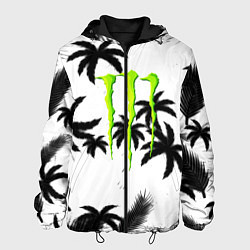 Куртка с капюшоном мужская Monster energy пальмы, цвет: 3D-черный