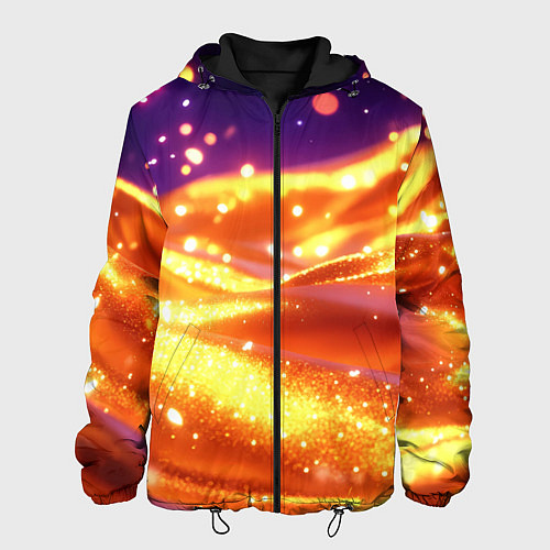 Мужская куртка Золотая волнистая текстура / 3D-Черный – фото 1