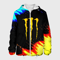 Куртка с капюшоном мужская Monster energy огненные краски, цвет: 3D-белый