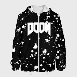 Куртка с капюшоном мужская Doom белые краски всплеск, цвет: 3D-белый