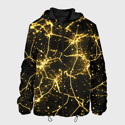 Мужская куртка Золотистые пути на черном / 3D-Черный – фото 1