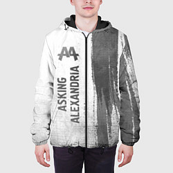 Куртка с капюшоном мужская Asking Alexandria - white gradient по-вертикали, цвет: 3D-черный — фото 2
